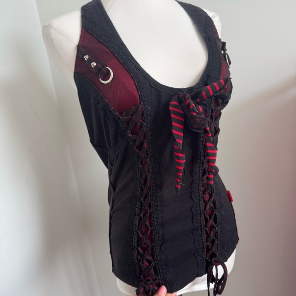 Tripp NYC Corset Tank Top – Gothic Punk Lace-Up Strappy Alt Y2K Emo Scene XXL - Picture 6 of 12